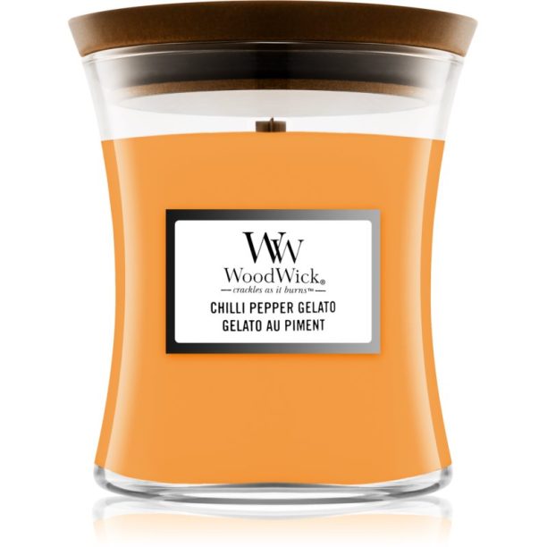 Woodwick Chilli Pepper Gelato ароматна свещ  с дървен фитил 85 гр.