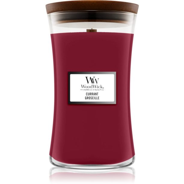 Woodwick Currant ароматна свещ с дървен фитил 609