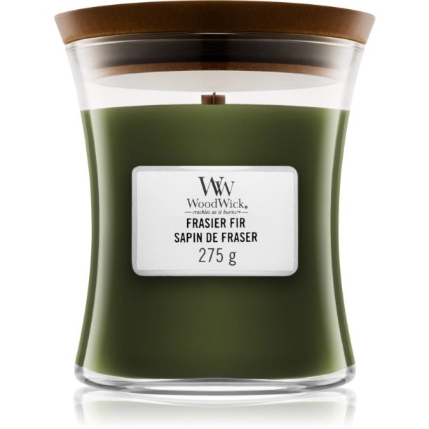 Woodwick Frasier Fir ароматна свещ с дървен фитил 275 гр.