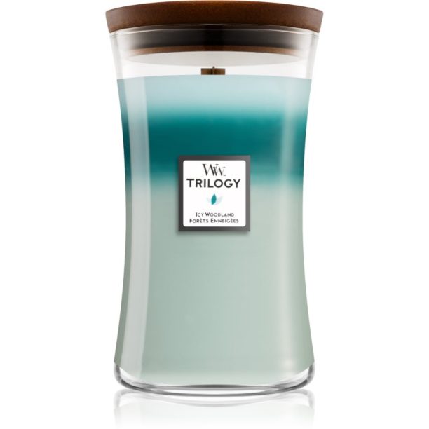 Woodwick Icy Woodland ароматна свещ с дървен фитил 609