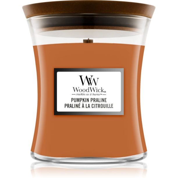 Woodwick Pumpkin Praline ароматна свещ с дървен фитил 275 гр.