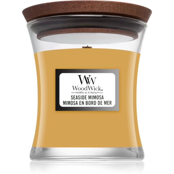 Woodwick Seaside Mimosa ароматна свещ с дървен фитил 85 гр.