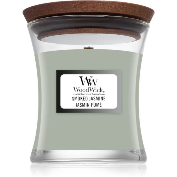 Woodwick Smoked Jasmine ароматна свещ с дървен фитил 85 гр.