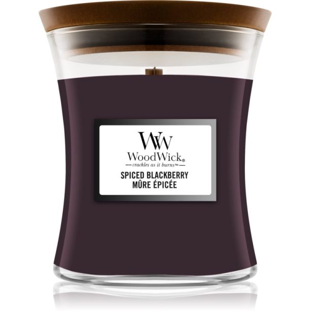 Woodwick Spiced Blackberry ароматна свещ с дървен фитил 275 гр.