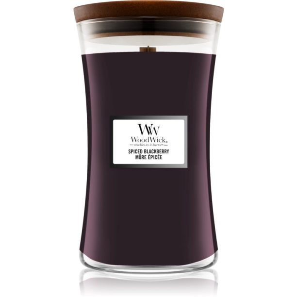 Woodwick Spiced Blackberry ароматна свещ с дървен фитил 609