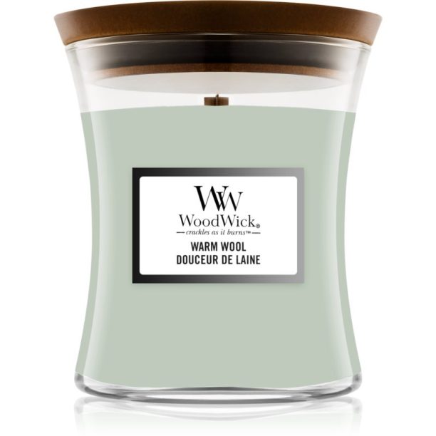 Woodwick Warm Wool ароматна свещ с дървен фитил 275 гр.