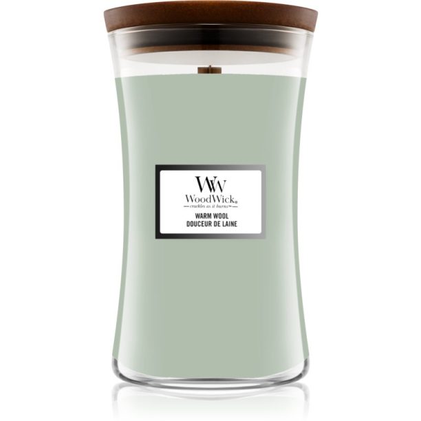 Woodwick Warm Wool ароматна свещ с дървен фитил 610 гр.