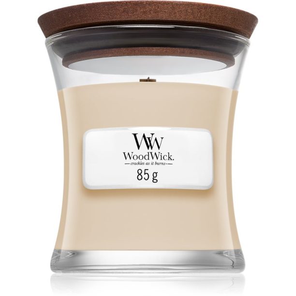 Woodwick White Honey Miel Blanc ароматна свещ  с дървен фитил 85 гр.