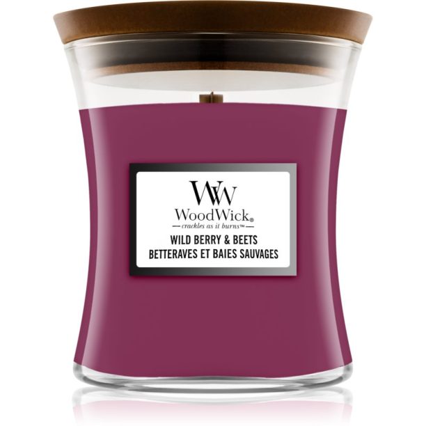 Woodwick Wild Berry & Beets ароматна свещ  с дървен фитил 275 гр.