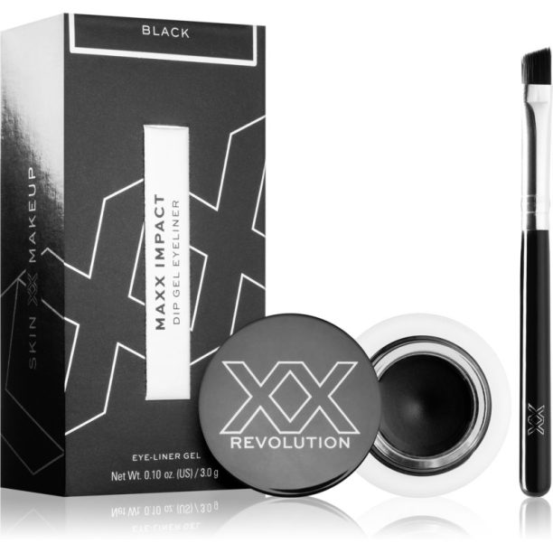 XX by Revolution MAXX IMPACT гел очна линия с четка цвят Black 3 гр. на ниска цена