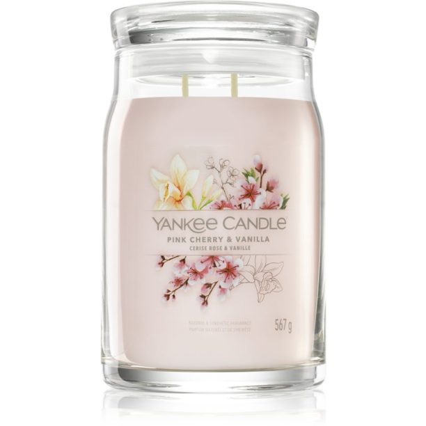 Yankee Candle Pink Cherry & Vanilla ароматна свещ Signature 567 гр.