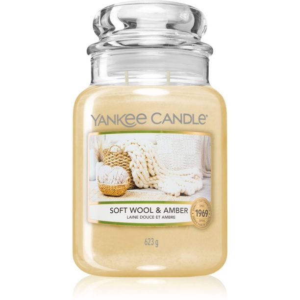 Yankee Candle Soft Wool & Amber ароматна свещ 623 гр.