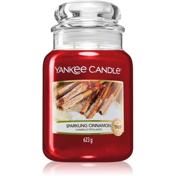 Yankee Candle Sparkling Cinnamon ароматна свещ Classic голяма 623 гр.