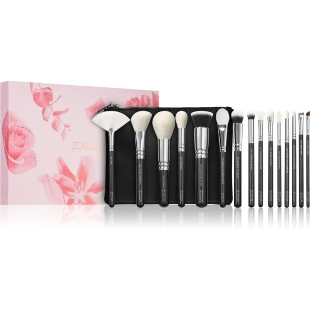 ZOEVA The Artists Brush Set Комплект четки с чантичка 15 бр. на ниска цена