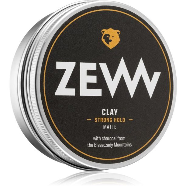 Zew For Men Charcoal Matte Clay Оформяща матираща глина за коса Strong Hold 100 мл.