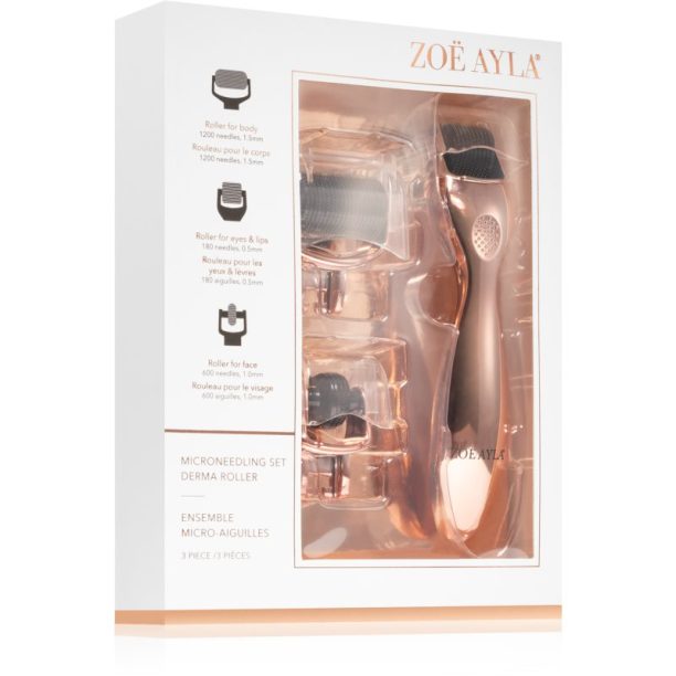 Zoë Ayla Micro-Needling Derma Roller Set миктроиглен  за лице и тяло на ниска цена