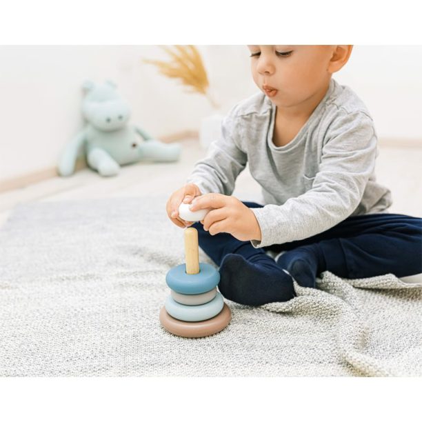 Zopa Wooden Rings Toy пръстени за подреждане от дърво Blue 1 бр. на ниска цена