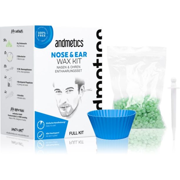 andmetics Wax Kit Nose & Ear Епилиращ восък за мъже 50 гр.