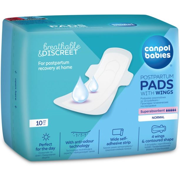 canpol babies Postpartum Pads With Wings дамски превръзки за след раждане дневен 10 бр.