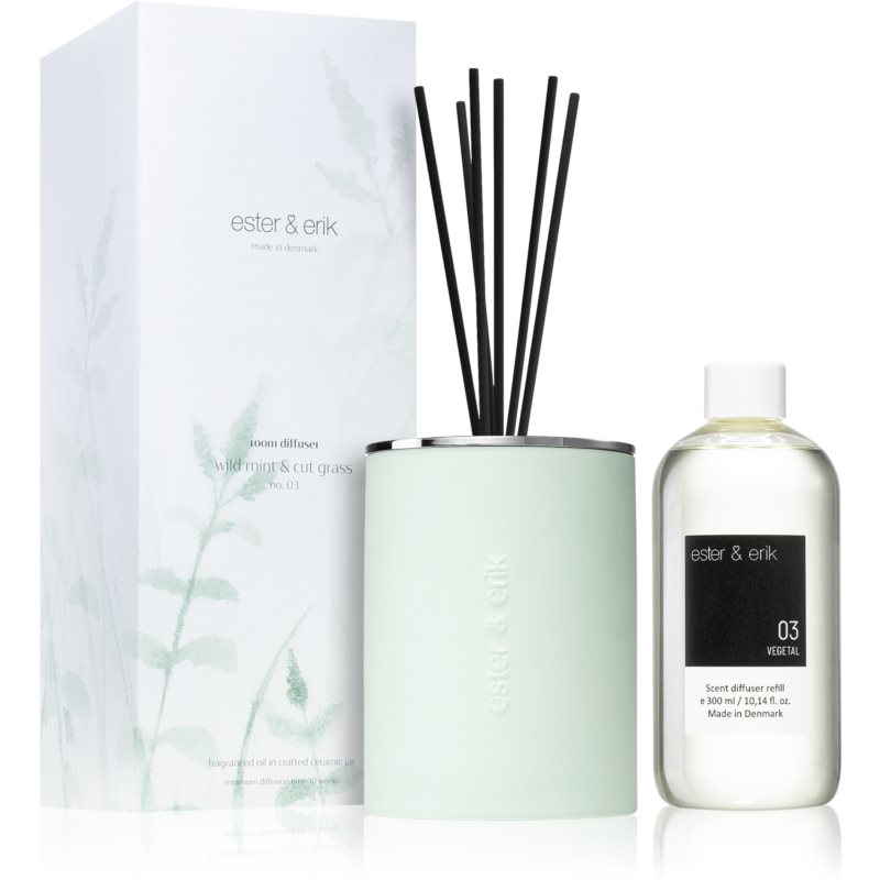 ester & erik room diffuser wild mint & cut grass (no. 03) aроматизиращ дифузер с пълнител 300 мл.