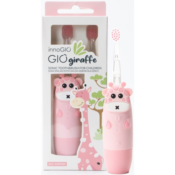 innoGIO GIOGiraffe Sonic Toothbrush четка за зъби за деца Pink 1 бр. на ниска цена