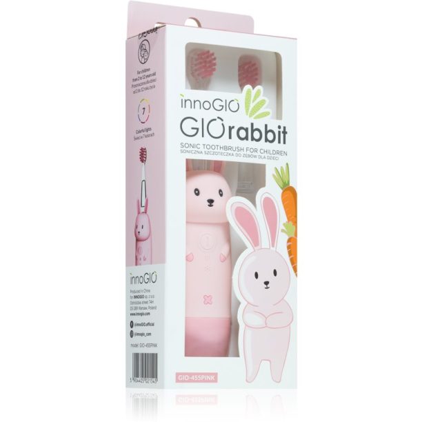 innoGIO GIORabbit Sonic Toothbrush четка за зъби за деца Pink 1 бр. на ниска цена