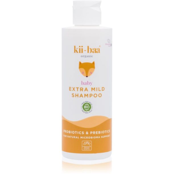 kii-baa® organic Baby Extra Mild Shampoo нежен шампоан с про и пребиотици за деца от раждането им 200 мл.