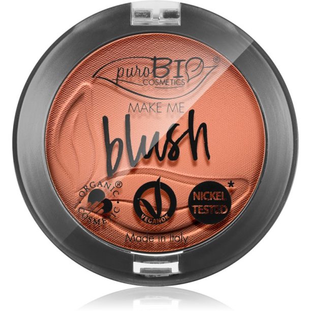 puroBIO Cosmetics Long-lasting Blush дълготраен руж цвят 02 Matte Coral Pink 5