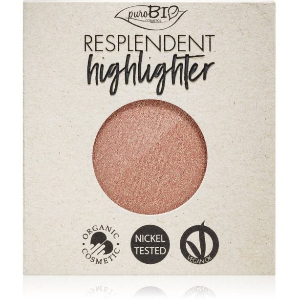 puroBIO Cosmetics Resplendent Highlighter кремообразен озарител пълнител цвят 04 Pink Gold 9 гр.