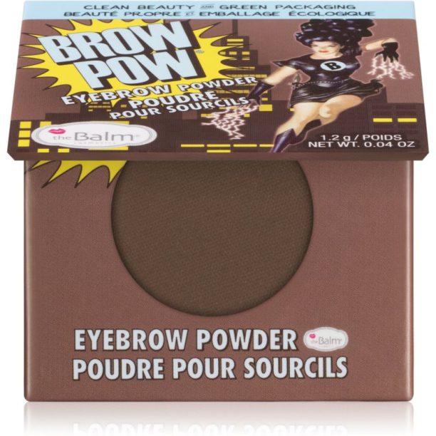 theBalm Browpow® пудра за вежди в практична магнитна опаковка цвят Dark Brown 1