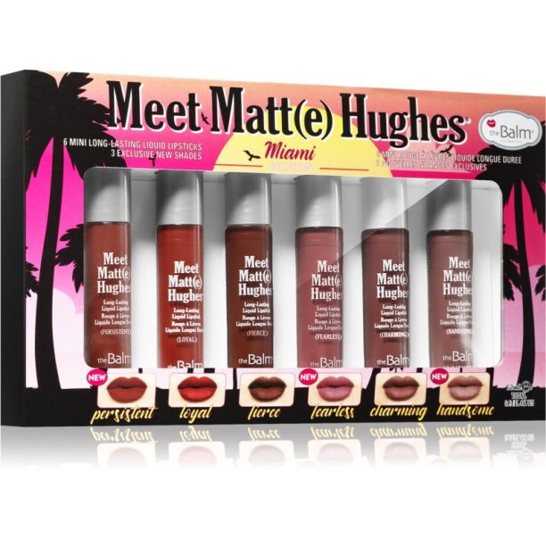 theBalm Meet Matt(e) Hughes Mini Kit Miami комплект течно червило (за дълготраен ефект)