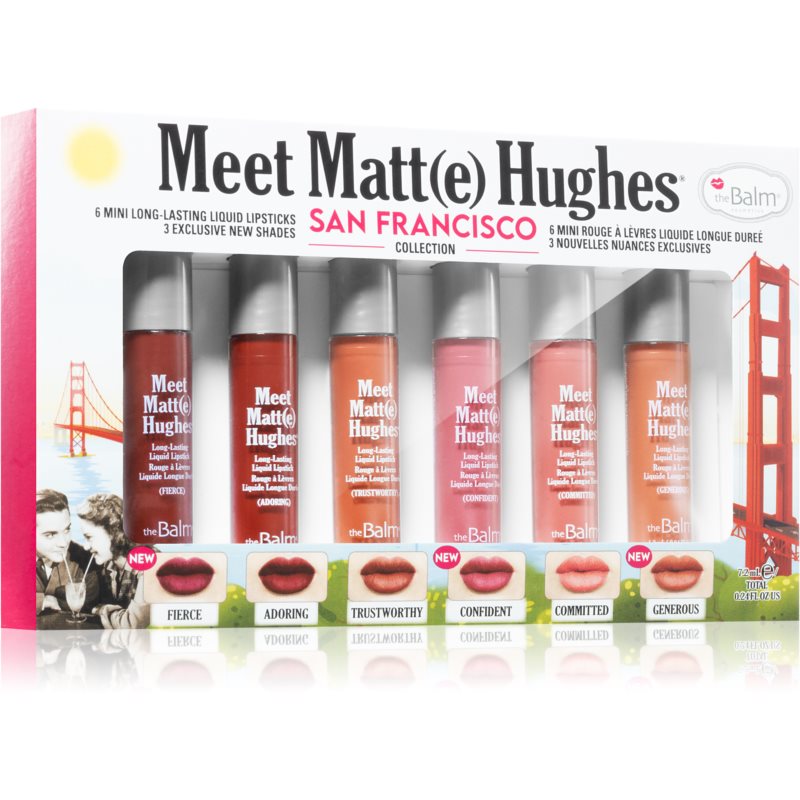 theBalm Meet Matt(e) Hughes Mini Kit San Francisco комплект течно червило за дълготраен ефект на ниска цена