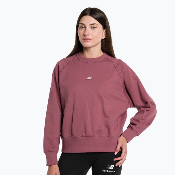 Дамски суитшърт за тренировки New Balance Athletics Remastered French Terry Crewneck red WT31500WAD