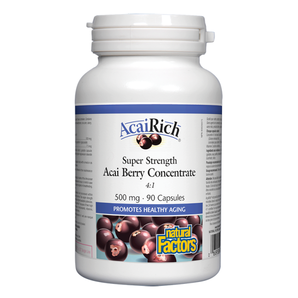 AcaiRich® Acai Berry Concentrate 4:1/ Акай 500 mg x 90 капсули Natural Factors на ниска цена