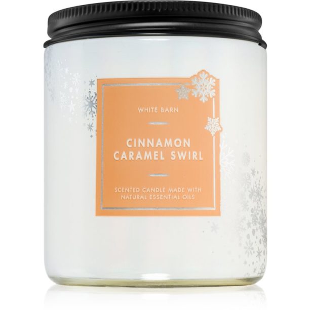 Bath & Body Works Cinnamon Caramel Swirl ароматна свещ 198 гр.