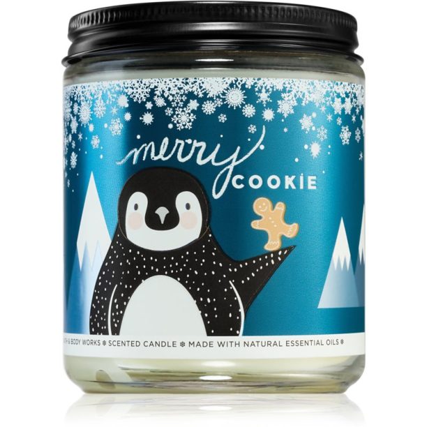 Bath & Body Works Merry Cookie ароматна свещ 198 гр.