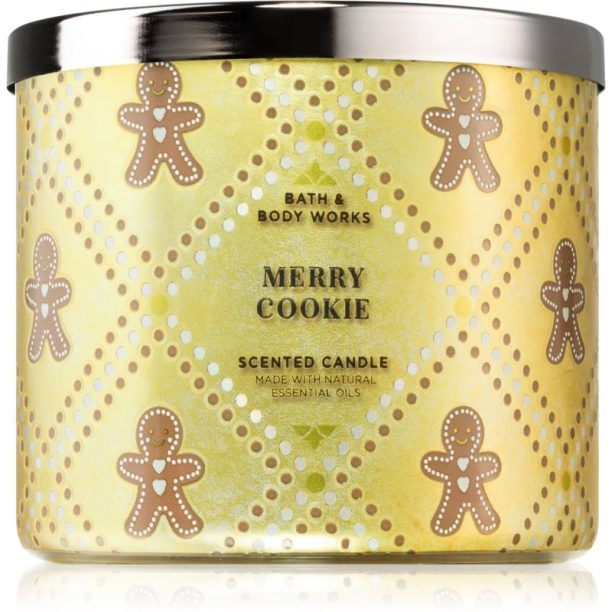 Bath & Body Works Merry Cookie ароматна свещ 411 гр.