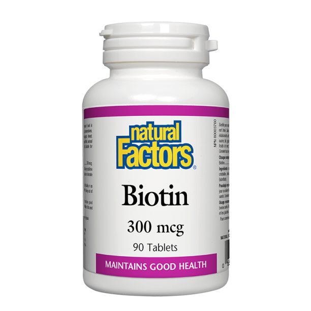 Biotin/ Биотин 300 mcg x 90 таблетки Natural Factors на ниска цена