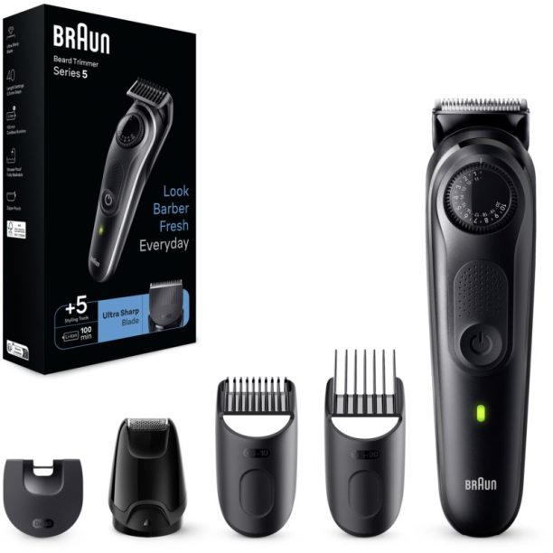 Braun Beard Trimmer BT5 машинка за подстригване на брада + стилизиращи уреди