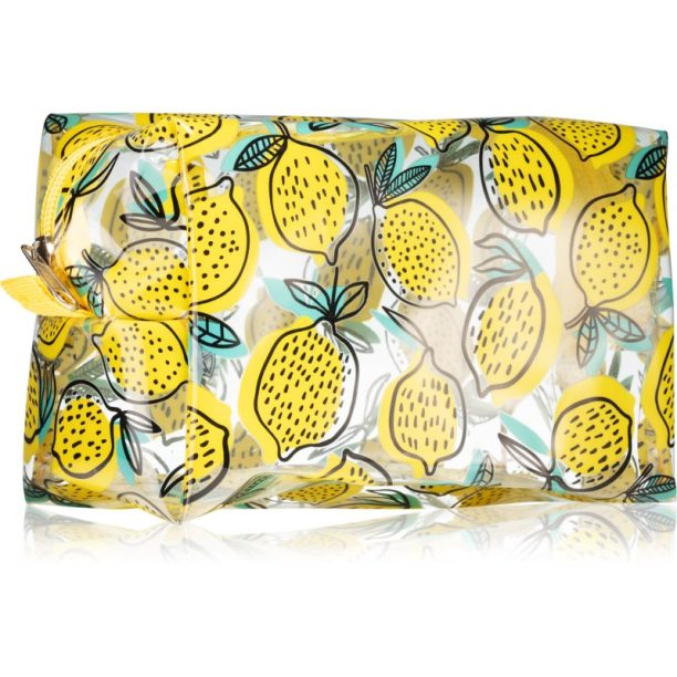 BrushArt Accessories Transparent cosmetic bag прозрачна козметична чантичка Lemon 1 бр.