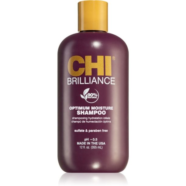 CHI Brilliance Optimum Moisture Shampoo хидратиращ шампоан за блясък и мекота на косата 355 мл.