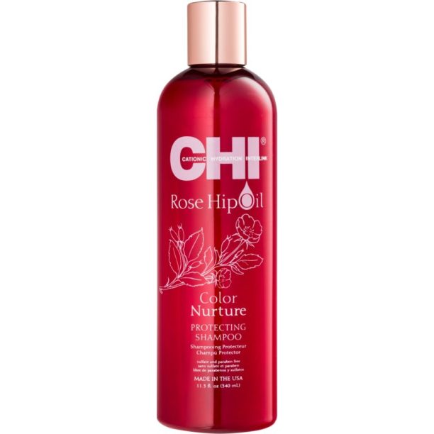 CHI Rose Hip Oil Shampoo шампоан за боядисана коса 340 мл.