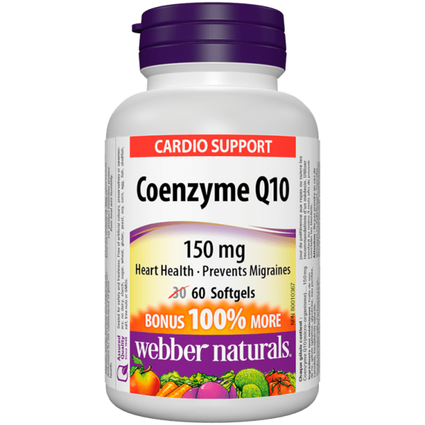 Coenzyme Q10/ Коензим Q10 150 mg x 60 софтгел капсули Webber Naturals на ниска цена