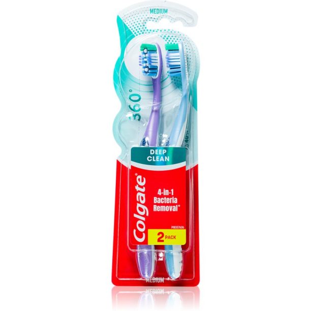 Colgate 360° Deep Clean четки за зъби 2 бр.