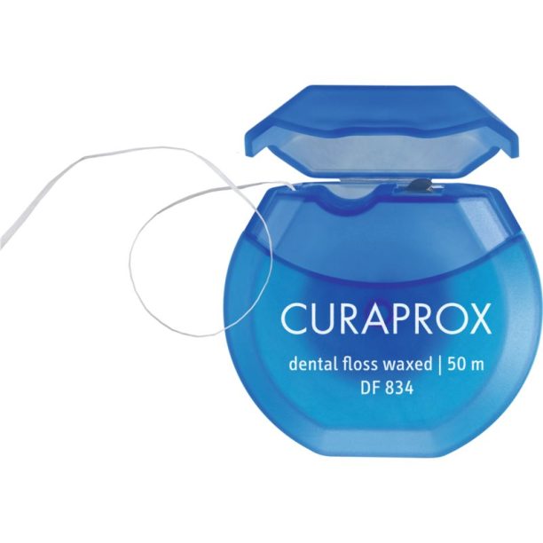 Curaprox Dental Floss Waxed DF 834 Mint конец за зъби с мента пиперита 50m