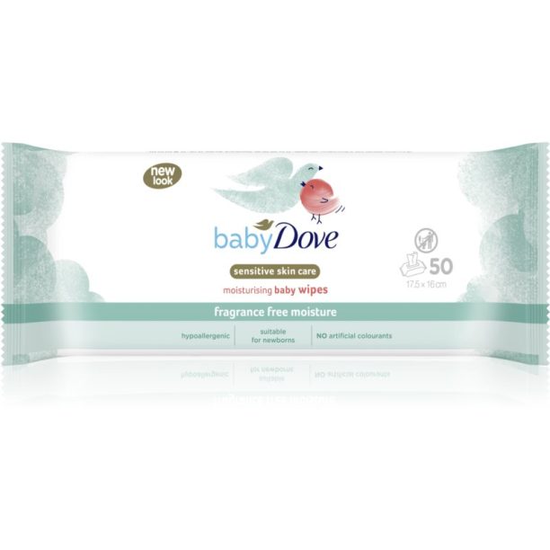 Dove Baby Sensitive Moisture мокри почистващи кърпички без алкохол 50 бр.