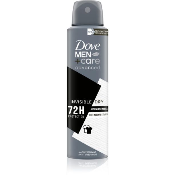 Dove Men+Care Antiperspirant антиперспирант срещу бели и жълти петна 72 ч. Invisibile Dry 150 мл.