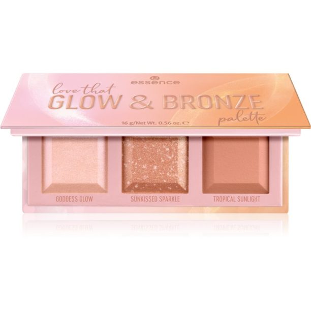 Essence love that GLOW & BRONZE контурираща палитра за лице 16 гр.