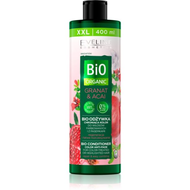 Eveline Cosmetics Bio Organic Granat & Acai регенериращ балсам за боядисана коса и коса с кичури 400 мл.