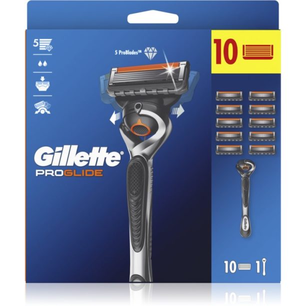 Gillette Fusion5 Proglide самобръсначка + резервни остриета 10 бр. на ниска цена